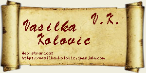 Vasilka Kolović vizit kartica